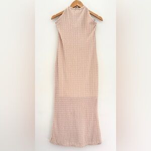 See You Monday Halter Dress Midi Boho Coastal Cowgirl Festival Ivory Size Large